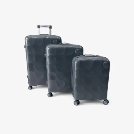 Polypropylene Hard-Shell Spinner Luggage -  Grey Black